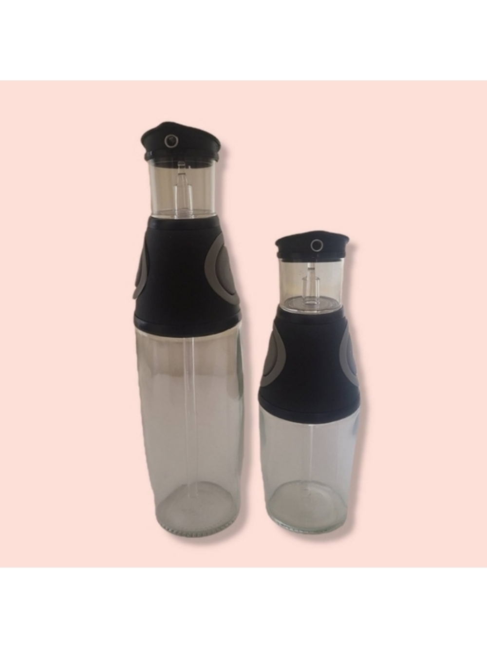 Glass Oil & Vinegar Cruet Set 2pc Kitchen Pourers Olive Oil Dressing